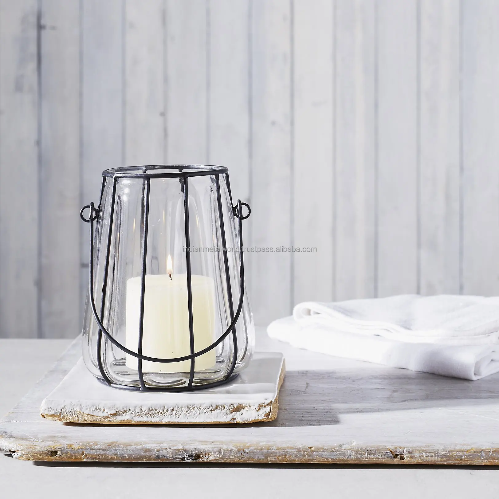 floor lantern High Quality Luxury and Modern Design silver color Stainless Steel candle Lantern candle holder lantern