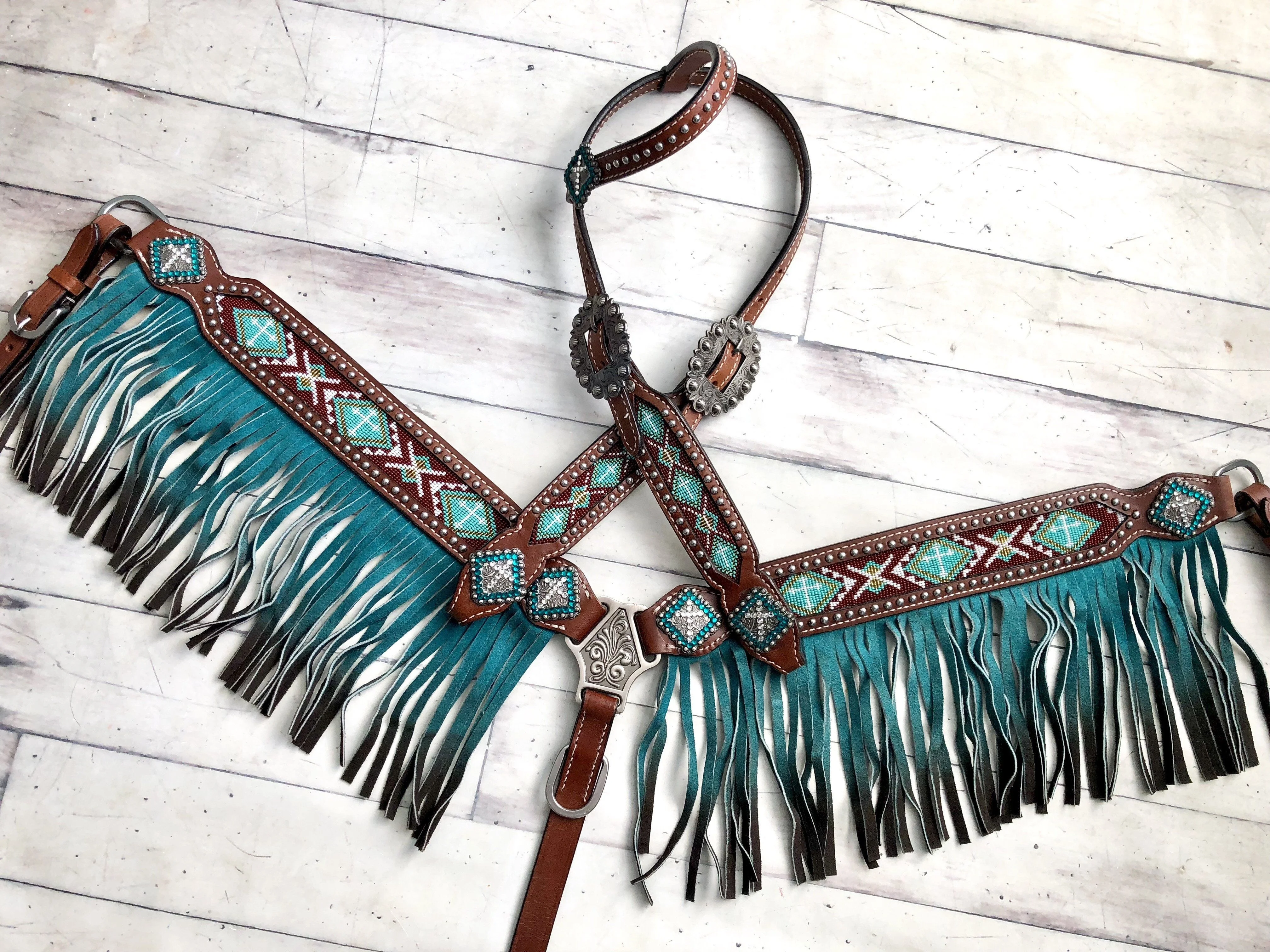 Best Prices 100% Real Genuine Argentina Cow Leather Made Western Horse Headstall Breast Collar Set For Sale