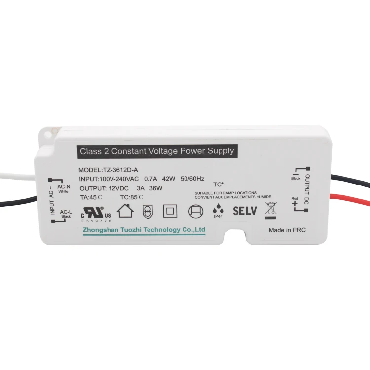 high pf no flicker down light led driver 36W 3000mA output current
