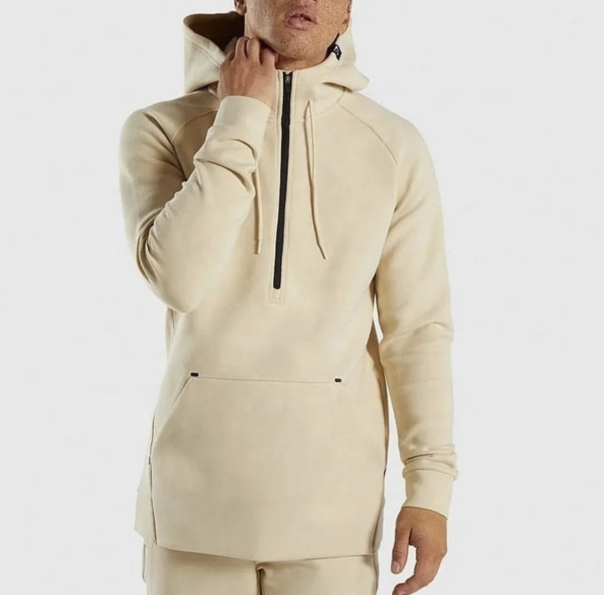 Wholesale Factory Made High Quality Fitted Tracksuits Custom Men Fashion zipper Hooded Suit Four Season Thick Plain Jogging Suit