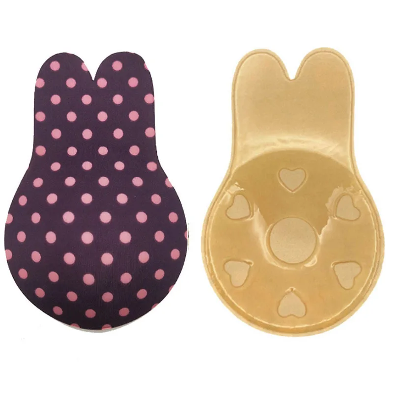 Sticky Bra Invisible  Silicone Strapless breast lift Pasties adhesive Rabbit Ear Nipple Covers