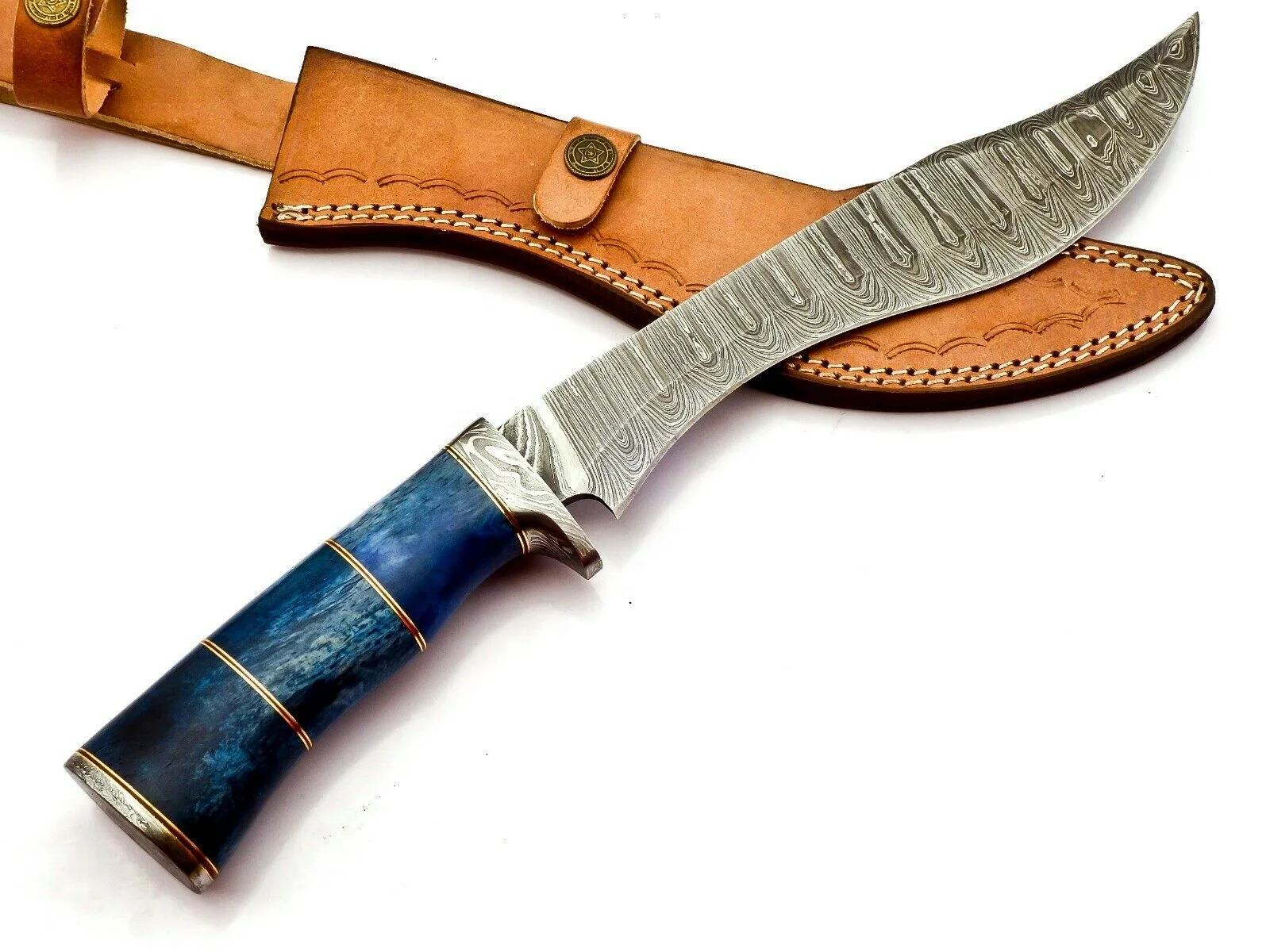 Нож-Боуи из дамасской стали ручной работы с кованым лезвием фиксированный Многофункциональный нож костяной ручкой Охотничья OEM опора