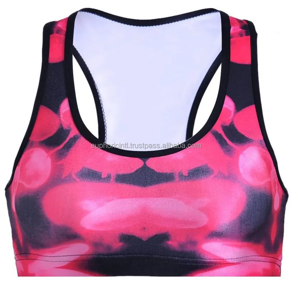 Women Quick Dry Elastic Training Wear Wholesale Athletic Wear sublimation tube you best design Plus Size Sports Bra