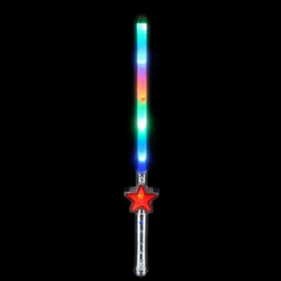 party novelties light up star wand With chrome handle glow sticks heart wand  for kids teens party favors party supplies