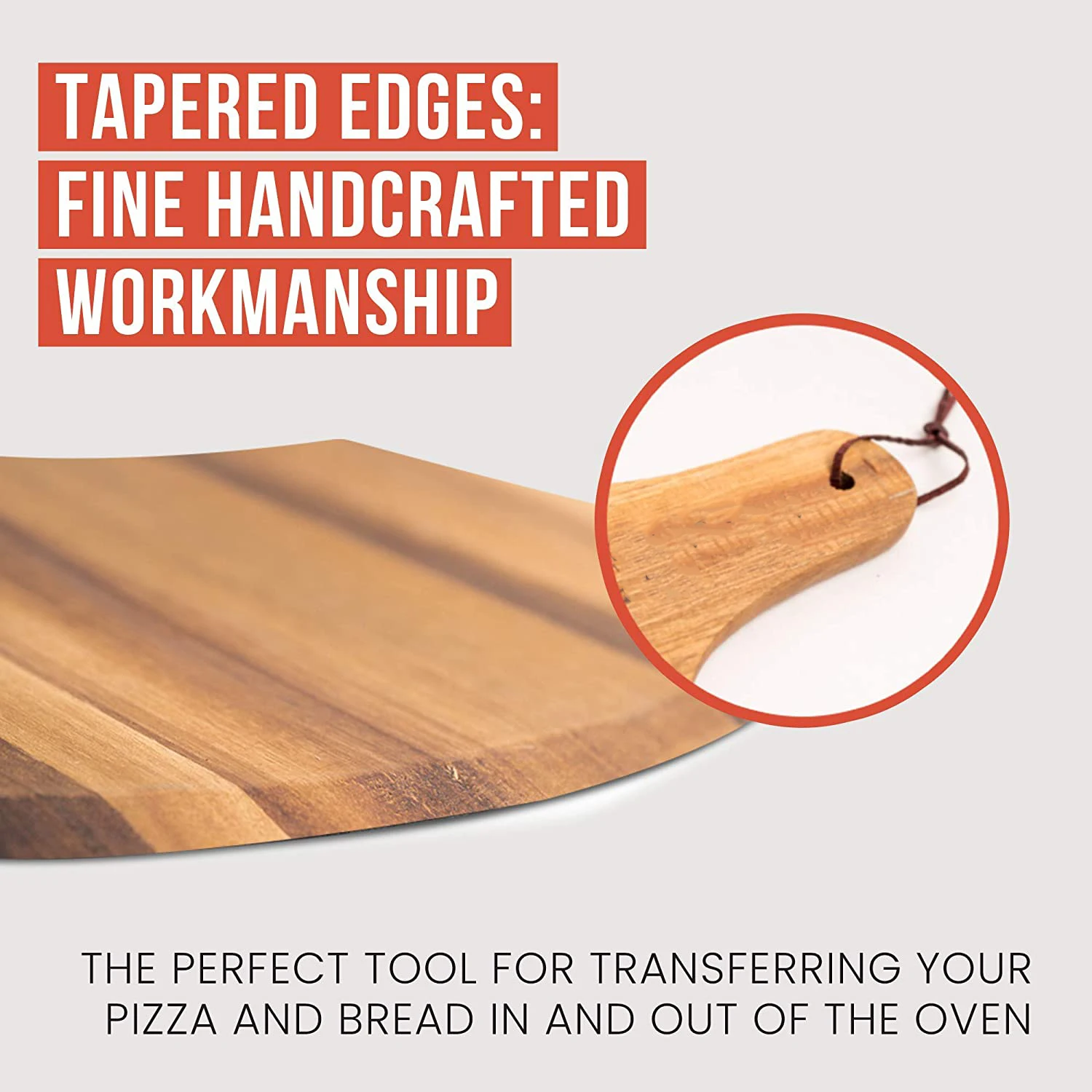 Customize Acacia Wood Pizza Board Acacia Pizza Peel with Handle Bread and Crackers Platter for Serving and Minor Food Prepare