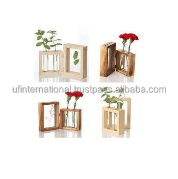 Wooden Flower Vases for Wedding Use Wholesale Custom Home Decorative Single Wood Pot Holder Handicraft Top Sale