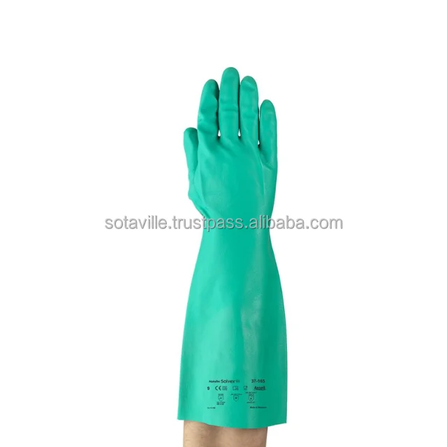 Top Sale Green Safety Gloves with Chemical Protection, Anti-static, Puncture-resistant and Abrasion-resistant From Vietnam