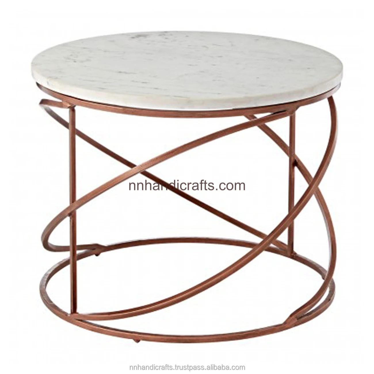 Горячая Распродажа новейший дизайн стальной железный металлический золотой белый черный с порошковым покрытием Круглый дизайнерский кофейный столик принтом журнальные столики бар