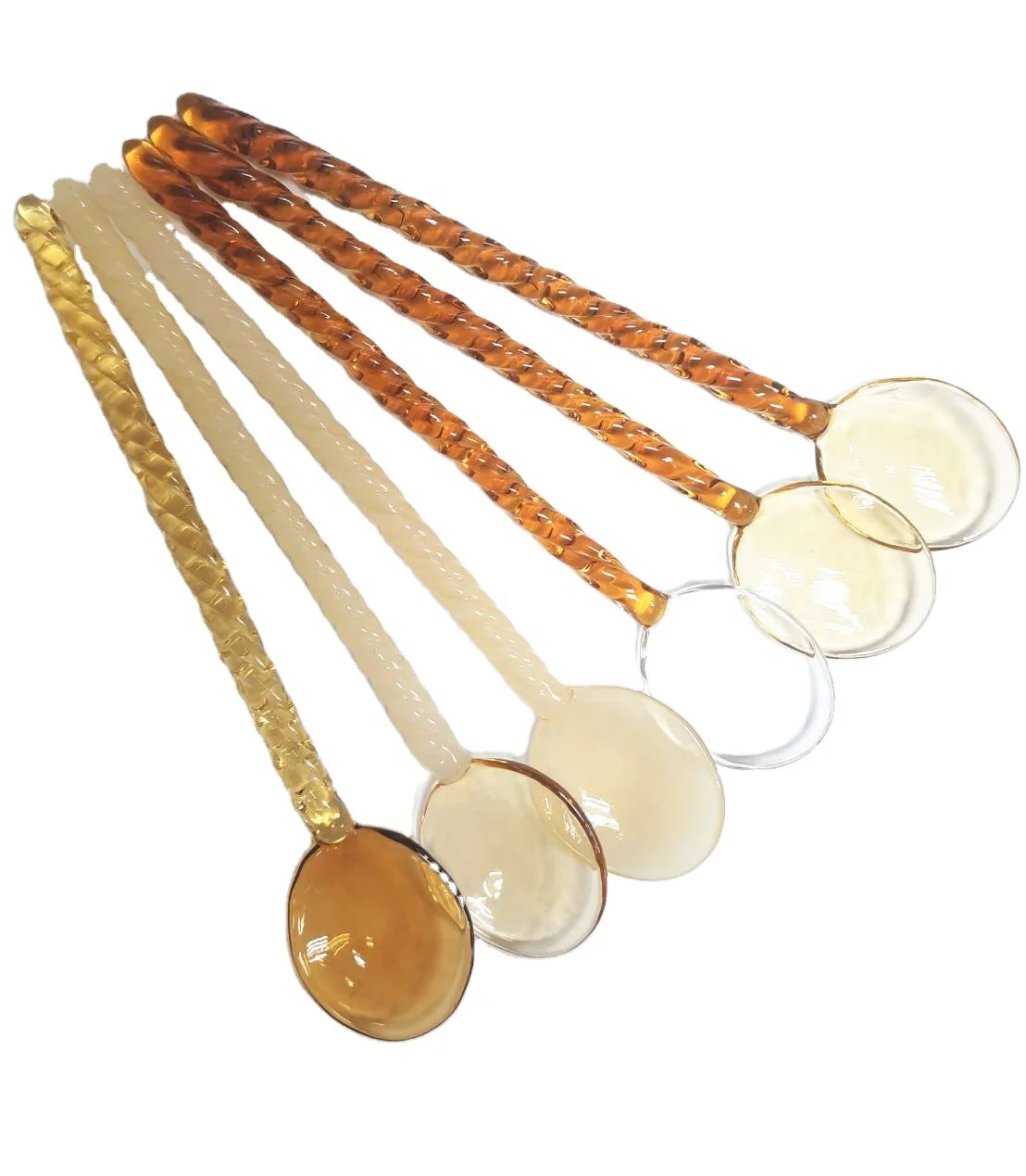 Colored  Stirring Teaspoons Glass Spoon