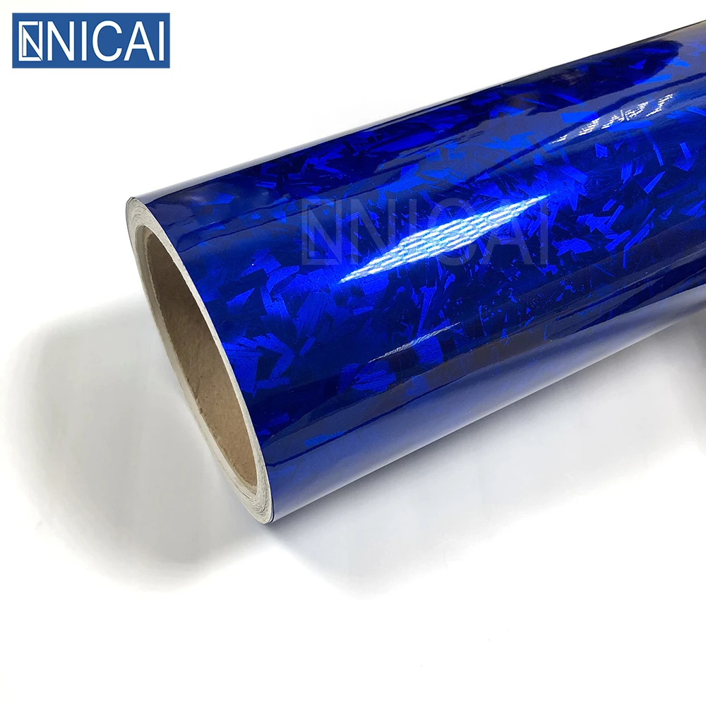 NICAI Metallc Glossy Forged Carbon Fiber OEM ODM Factory Vinyl for Car Vehicle Self Adhesive Film Motorcycle Car Wrap Vinyl Film