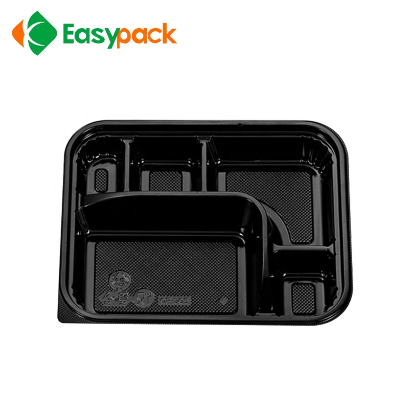 Red Microwave Disposable Bento Box Plastic Food Container With Compartments