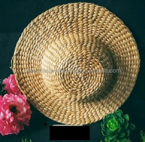 Trendy Vintage Handwoven wide Brim Seagrass Straw Water Hyacinth Beach Hats for Women Gifts from Vietnamese Manufacturer