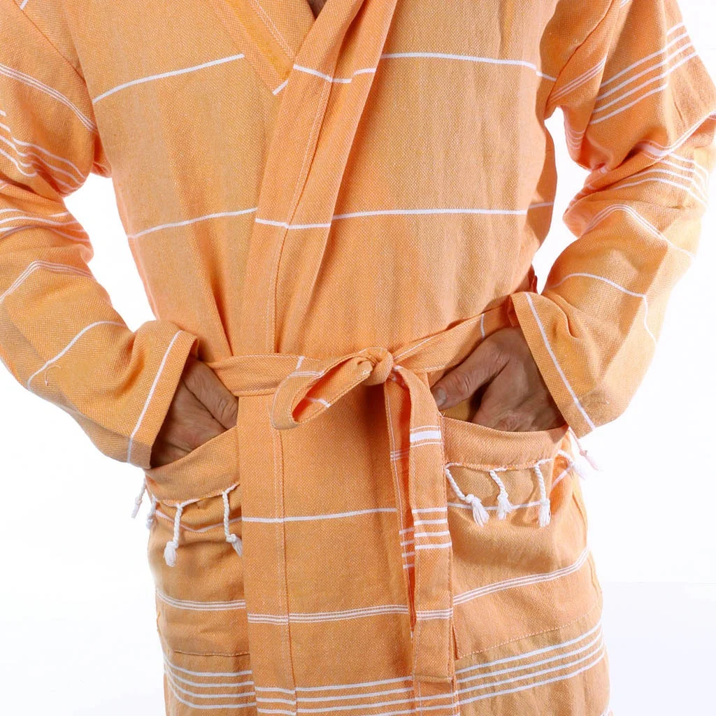 Pure Series Custom Logo Turkish Cotton Luxury Bathrobes for Women Men Lightweight Absorbent Hooded Hotel Robes with Tassels