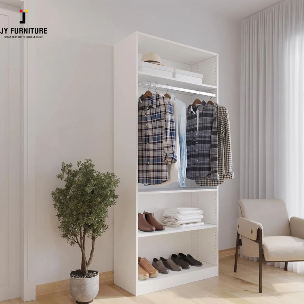 JY Hardwood Modern Wardrobe Ready to Assemble Wardrobe Closet With Drawers Bedroom furniture for sale