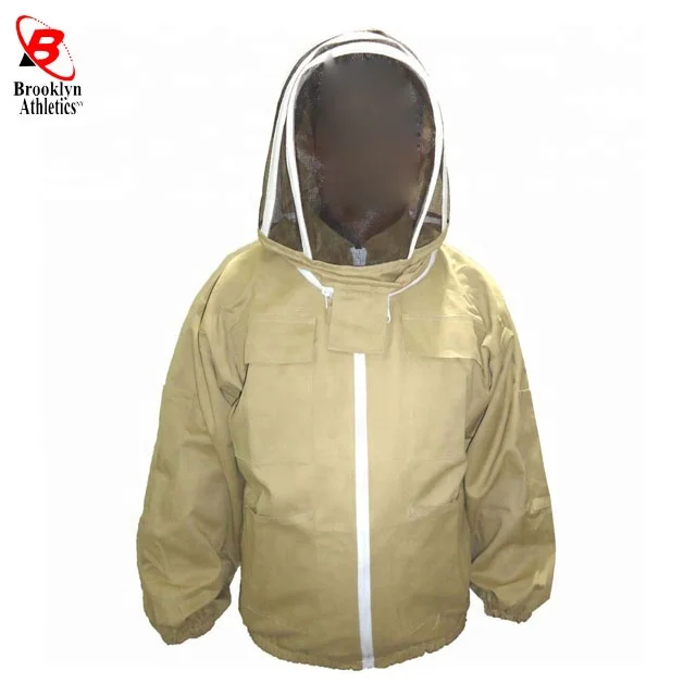 Professional Beekeeper Jacket Premium Breathable Cotton Coverall with round Veil Protective Work Clothing Safety Suit