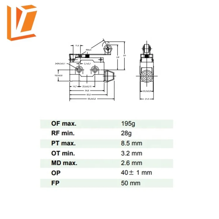 Cross Roller plunger Short Lever industrial esrotary encoder limit switch