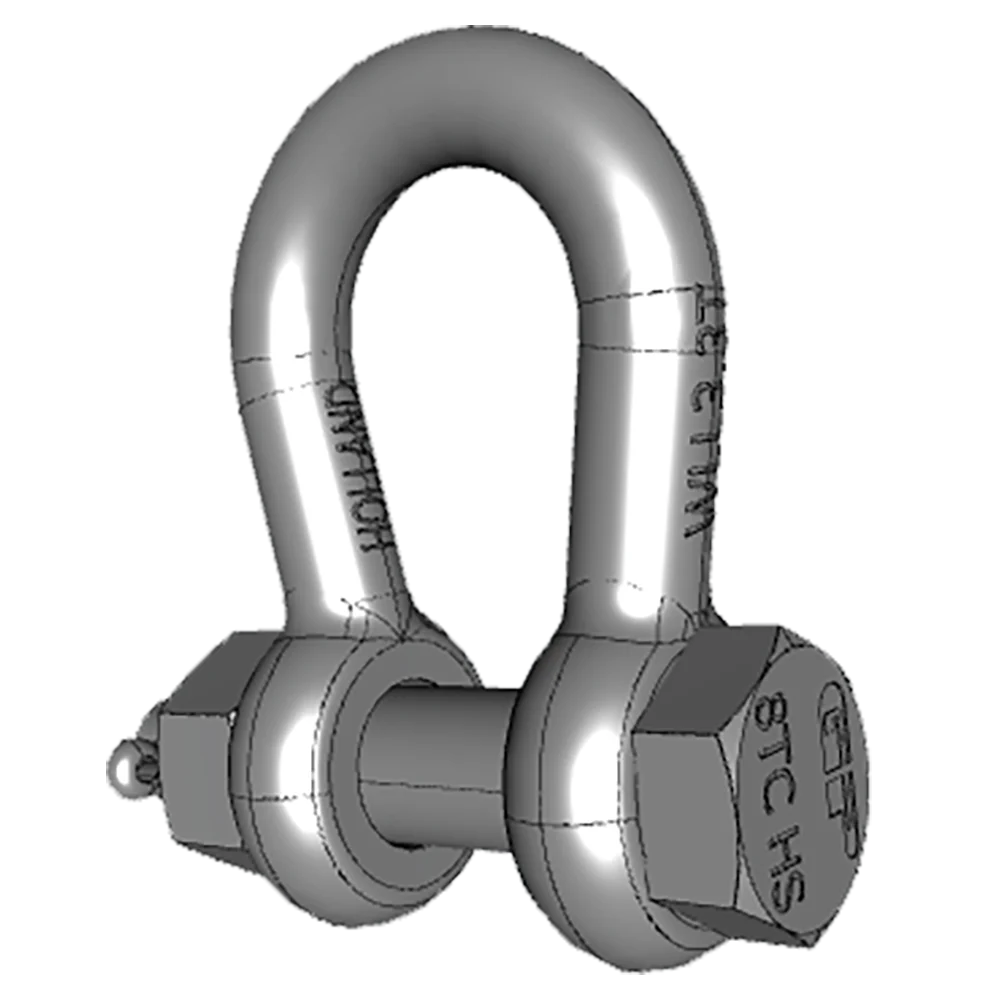 High Strength Green Pin G5263 175Ton Hot Dipped Galvanized Grade 8 Alloy Steel Bow Shackle With Safety Bolt Connection Link