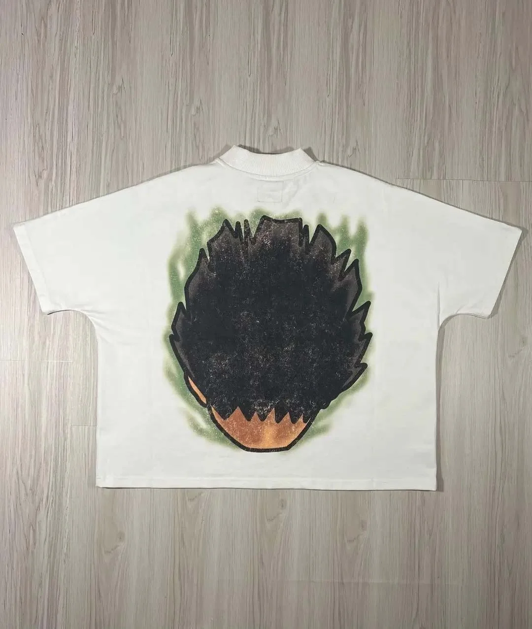 Custom Anime Graphic Print Cropped Boxy T Shirt Heavyweight 300 GSM Cotton Oversized Boxy Fit T Shirt Men y2k Streetwear Clothes