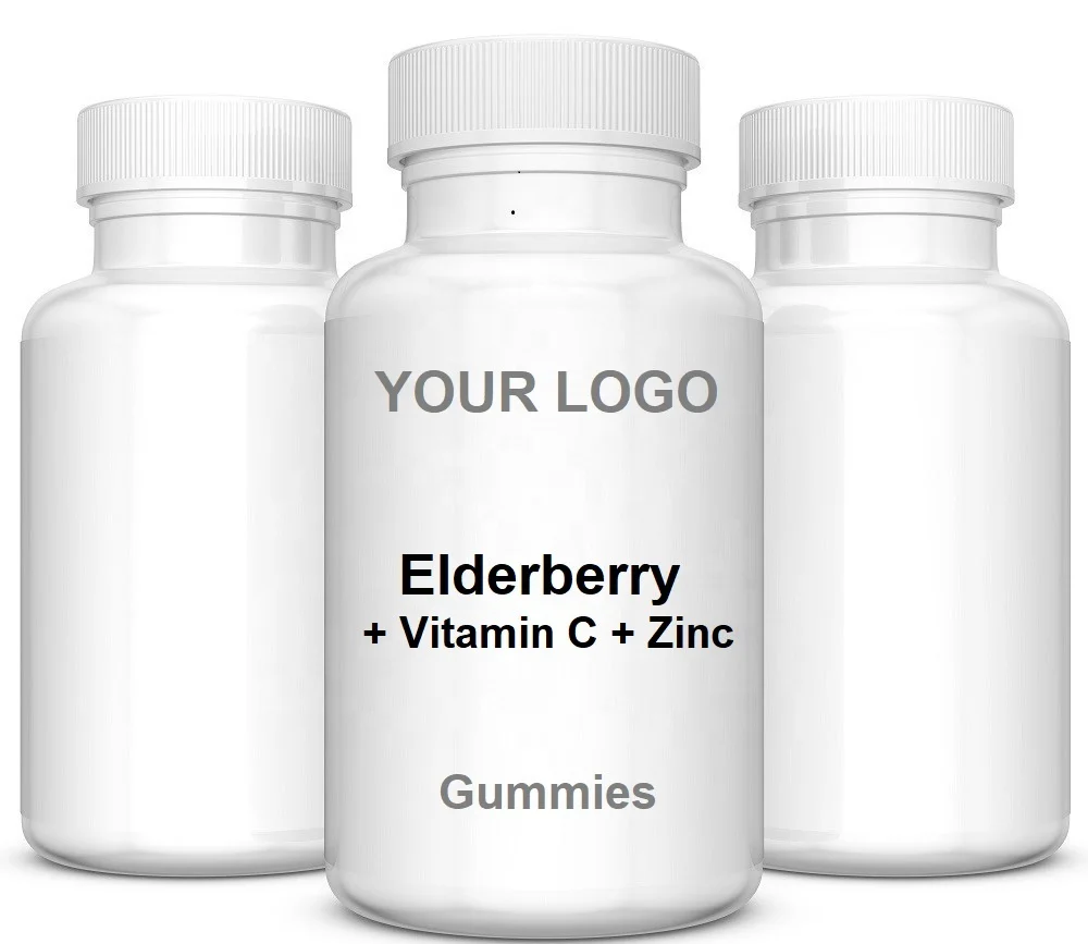 GMP Certified Elderberry + Vitamin C + Gummies OEM ODM Private Label Dietary Supplement Bottle Elderberry Extract Made in USA