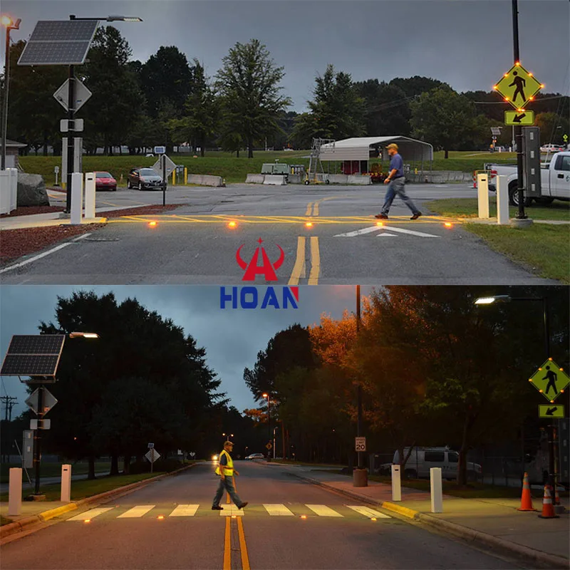 Высококачественные светильники для пересечения дороги зебры интеллектуальная система пешеходных дорог солнечные дорожные маркеры