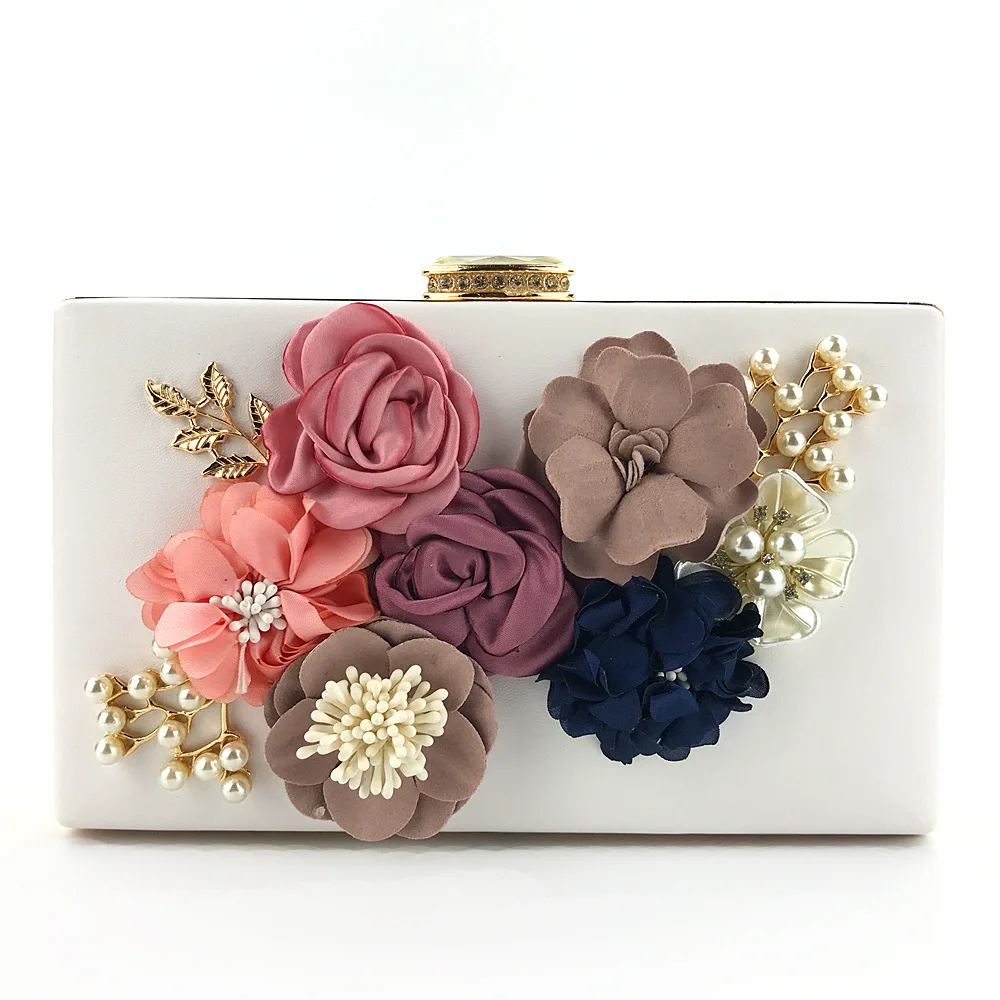 wholesale fashion flower chain clutch hand bags women purses luxury elegance evening party bags women handbags ladies 2021