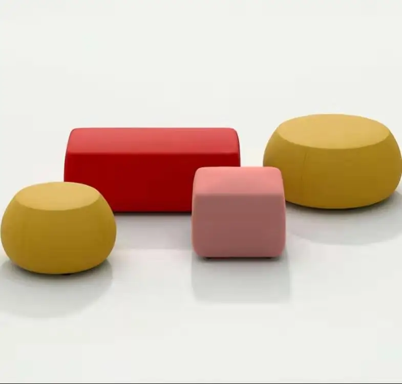 Ottoman Lamb Velvet Ottoman Bench Living Room Household Shoe Changing Stool Simple Bed End Stools Household Small Sitting Stool