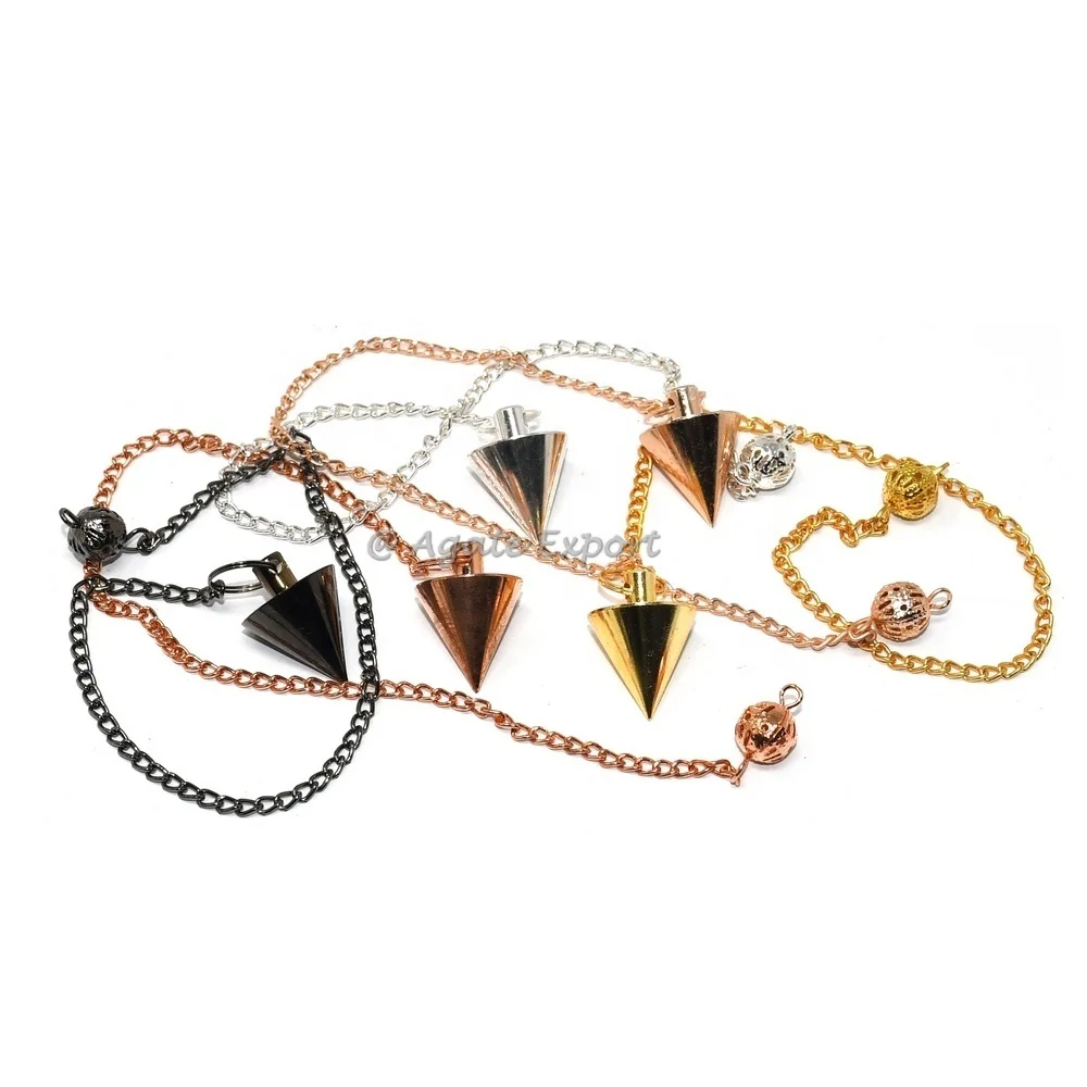 Wholesale Sier Drop Dowsing Pendulums Carved Brass Metal Pendulums with Agate Gemstone for Dowsing Techniques
