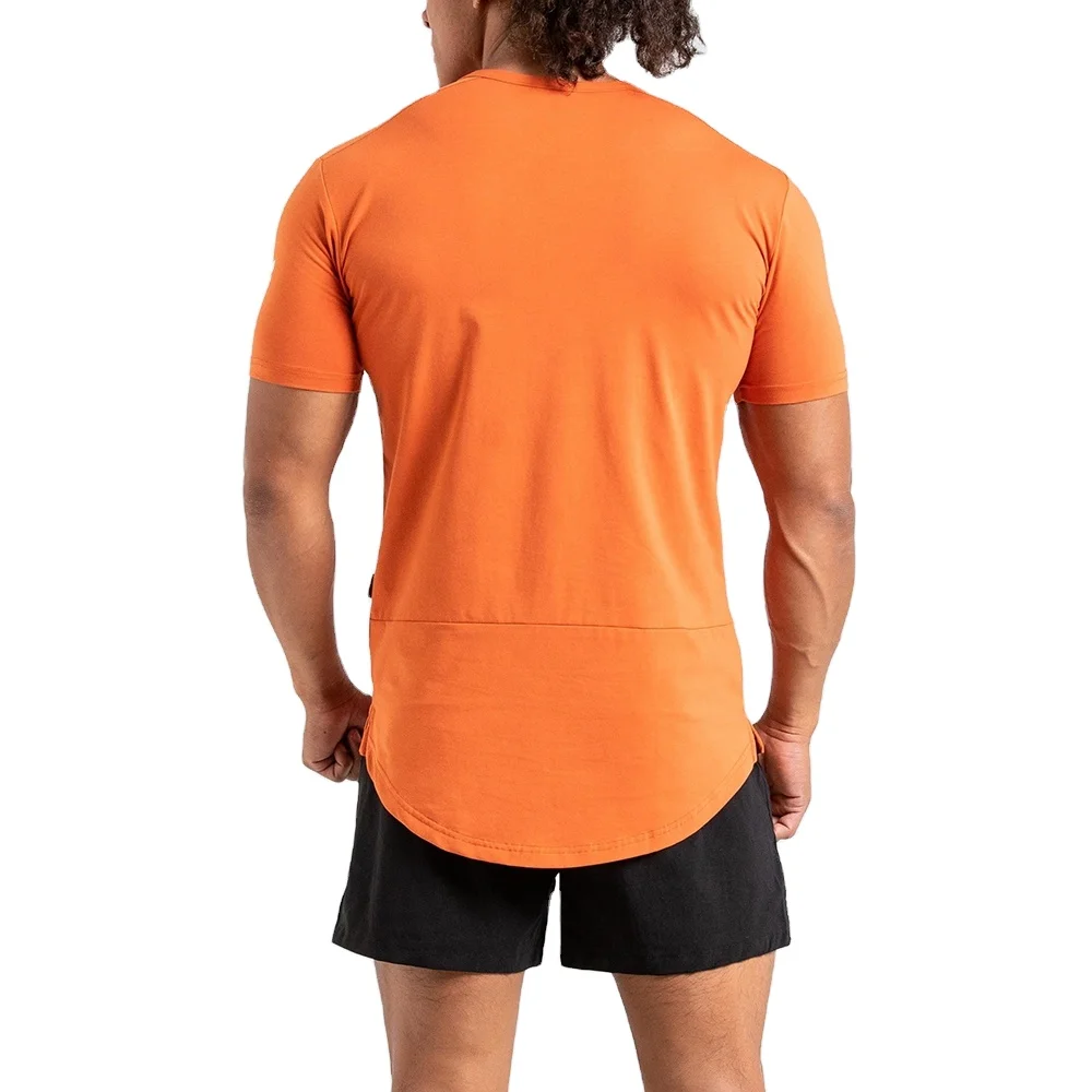 Низкая цена Высококачественная хлопковая ткань однотонная мужская футболка с коротким рукавом и круглым вырезом