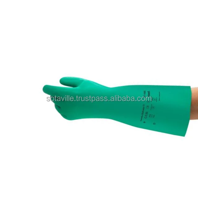 Top Sale Green Safety Gloves with Chemical Protection, Anti-static, Puncture-resistant and Abrasion-resistant From Vietnam