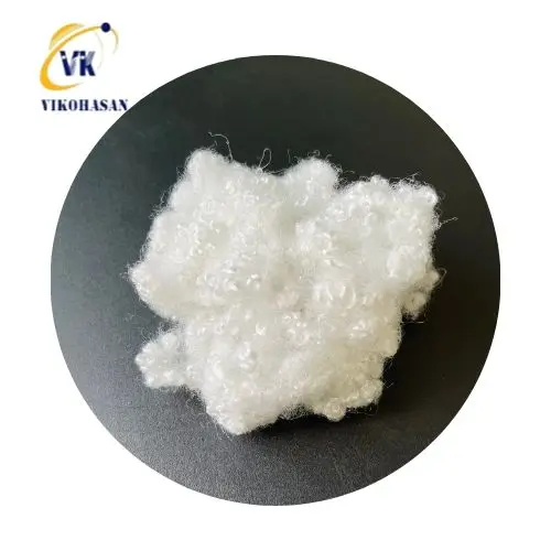Biggest Factory of  Recycled Fiber Polyester HCS and HC  White fiber 7D64mm 15D64mm for Filling Quilt Pillow Toys Garment