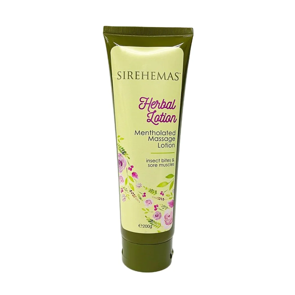 Sireh Emas Herbal Metholated Massage Lotion 200g enriched with menthol for a refreshing and invigorating massage experience