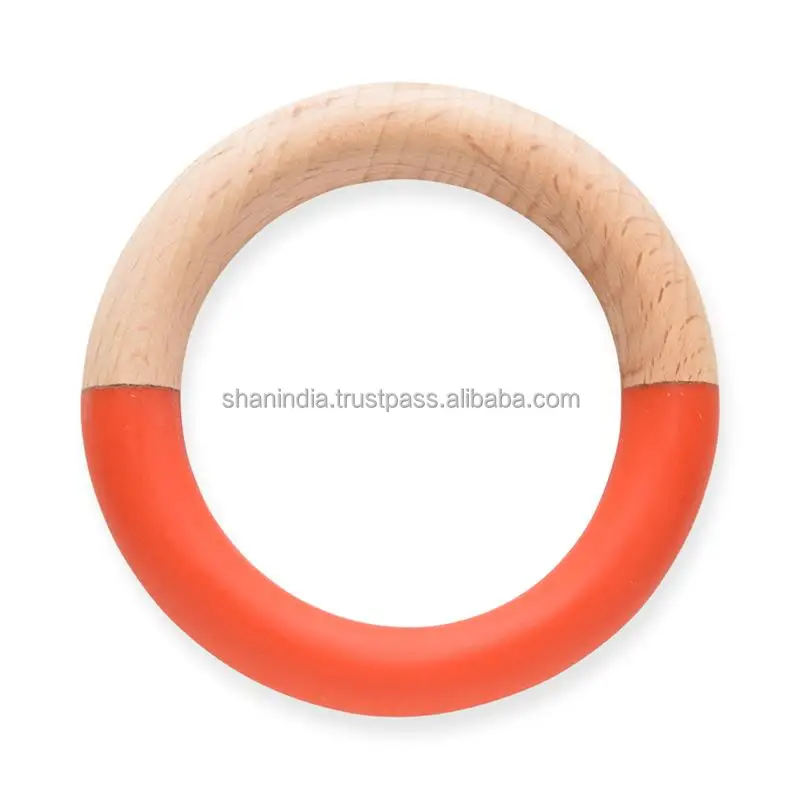 High Quality Handmade Fashion Resin and Beech wood joint Bangle for women