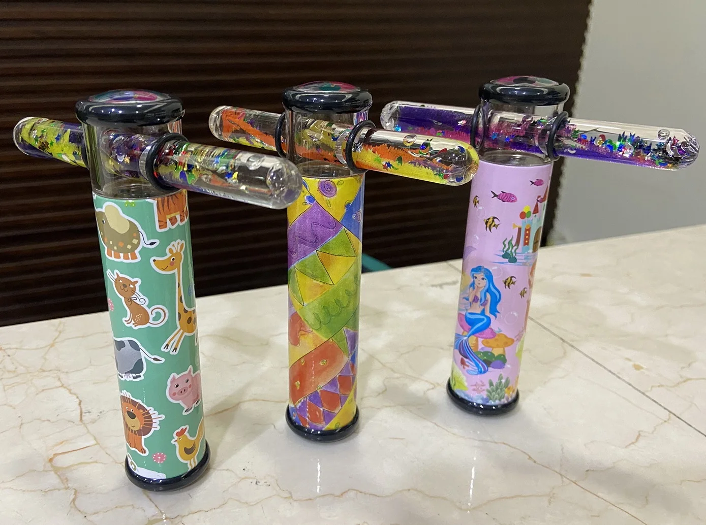T-shape Paper Kaleidoscope Glitter Wand Gift Item Souvenir