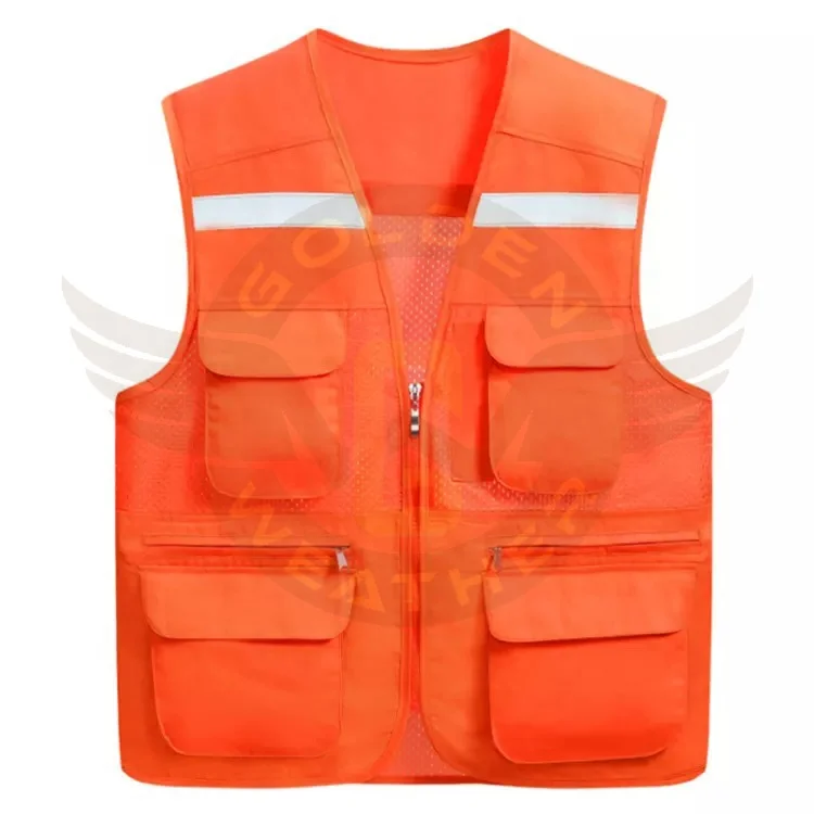 2022 Reflective Colorful Breathable Safety Workwear Jacket Outdoor Fishing Vest with Pockets
