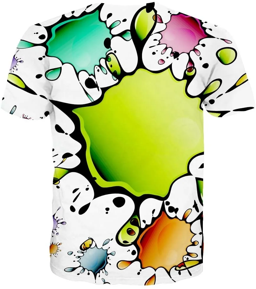 Amazing Animal 3D Print Shirts Colorful Space Graphic Tees for Men Women Teens Solid Color Cotton T Shirt Polyester / Cotton