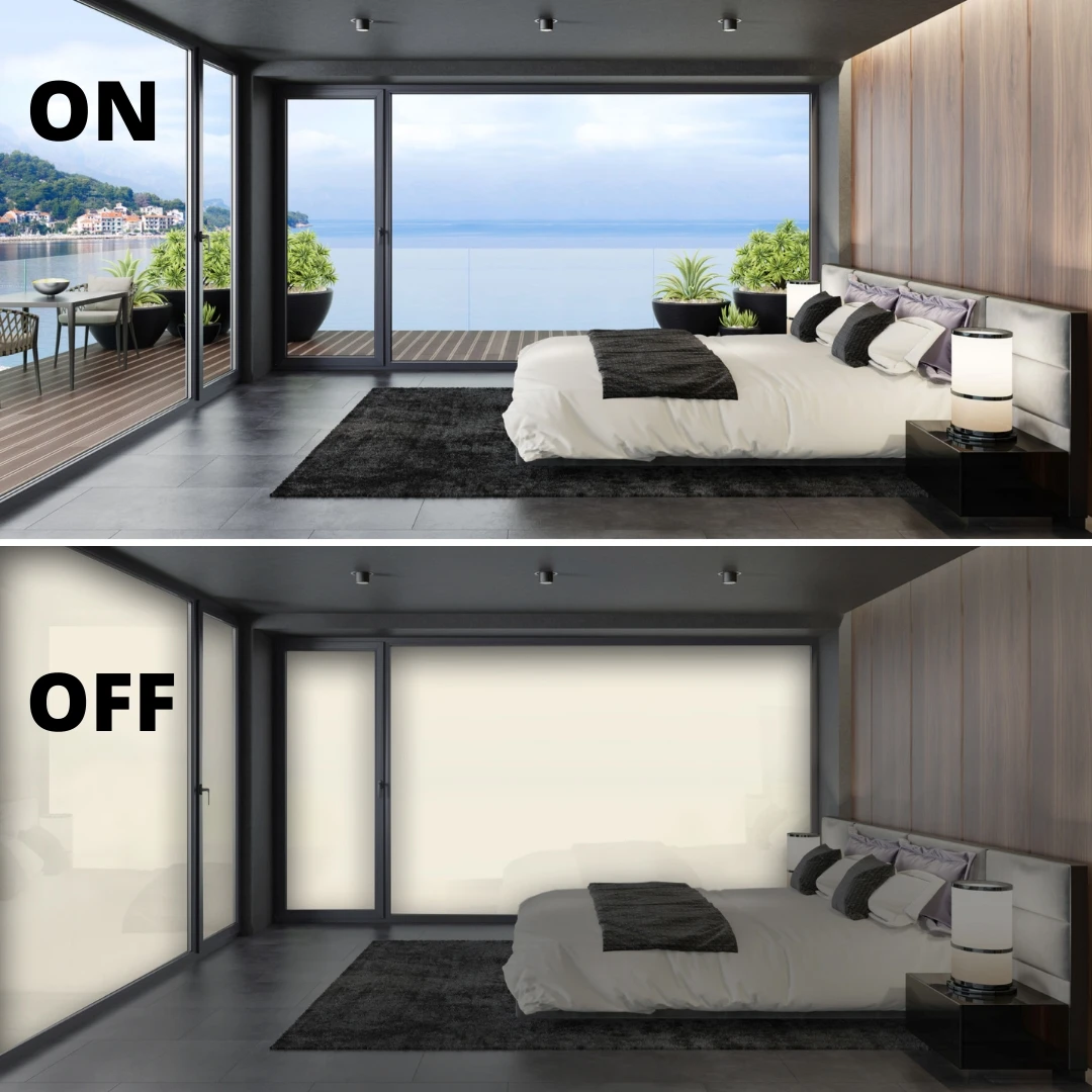 PDLC Intelligent Smart Glass Film 82% 83% 84% 88% 92% 94% Transmittance for Rooms Offices Bathroom