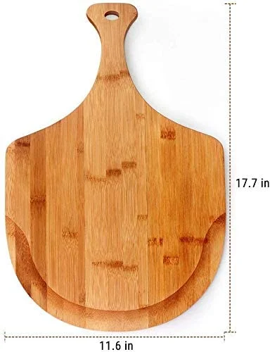Customize Acacia Wood Pizza Board Acacia Pizza Peel with Handle Bread and Crackers Platter for Serving and Minor Food Prepare