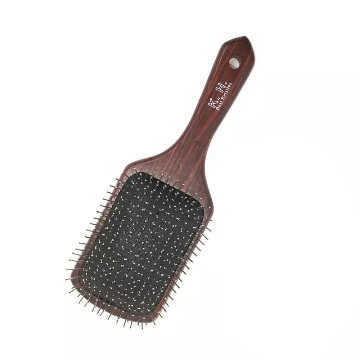 Brown Color Wide Tooth Massage Wooden Brush for Thick Thin Curly Straight Dry Wet Hair