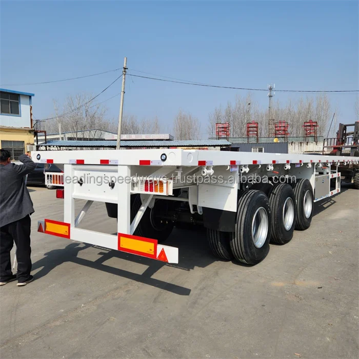 Flatbed semi trailer pan trailer 70ton color 40foot trailer for container cheap price for sale in Zambia