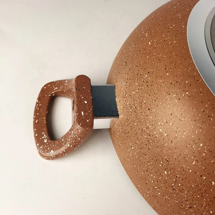 Factory direct aluminum non stick wok induction bottom  color granite  coating 28cm wok pan with lid