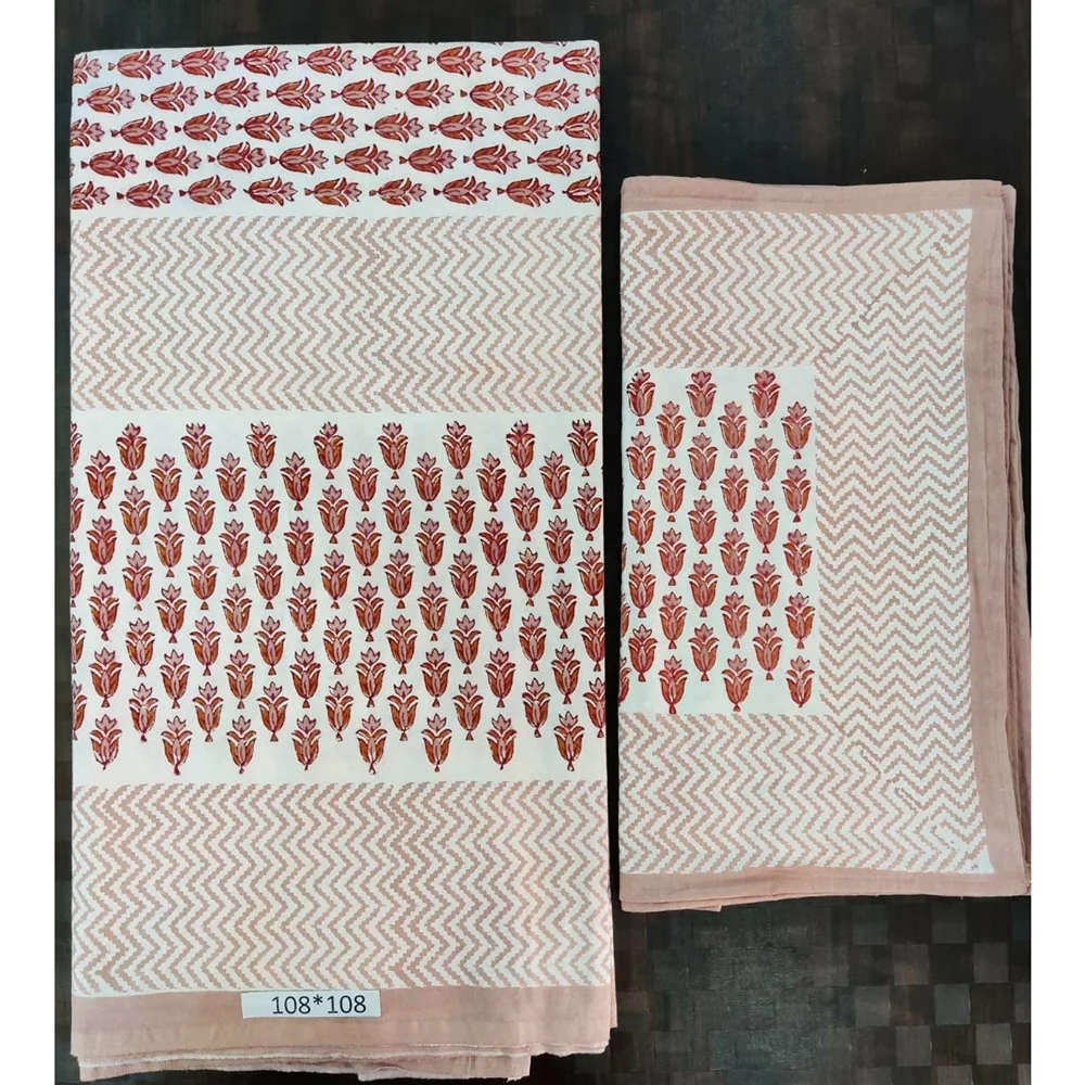 Manufactory Direct Indian Cotton Block Printing Bedroom Sets King Bedding Set With Cheap Price Block Print Cotton Bed Cover