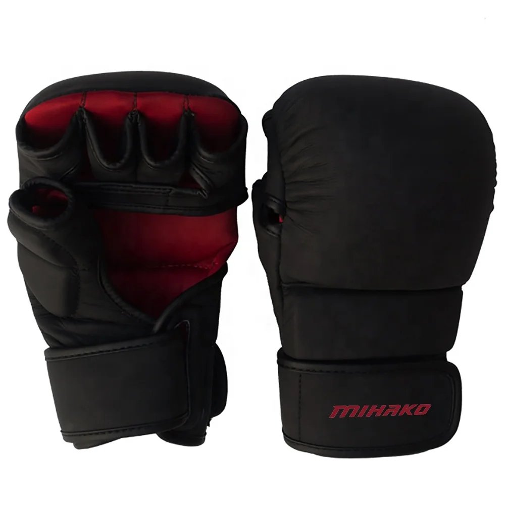 Матовые черные перчатки для тренировок MMA 7 унций, спарринга, бокса, Муай Тай, УФК, перчатки для мужчин, женщин и молодежи