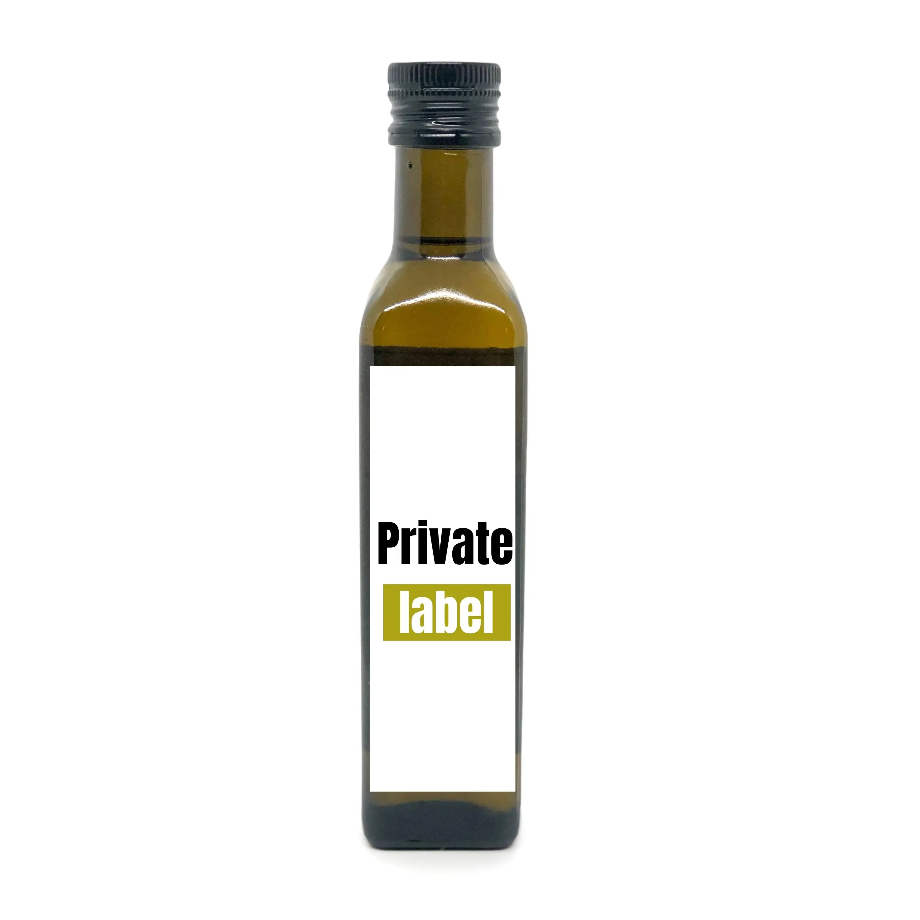 Private Label Extra Virgin Olive Oil 250ml glass marasca brown bottle, first cold pressed made in Spain Olive Oil