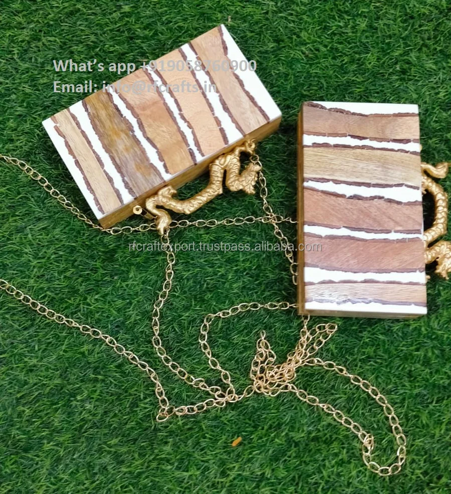 Luxury Best Selling wooden resin  Party Purse Bag Handbag at Wholesale Price evening clutch by RF Crafts