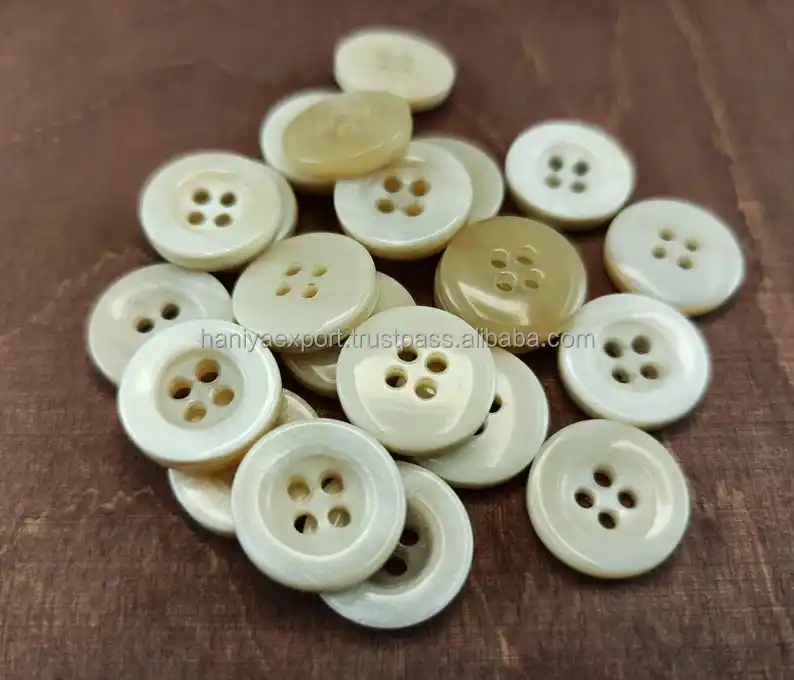 Real Light Horn Buttons 14mm 5pcs for Shirts, Jackets, Dresses, Linens, DIY for Men, Women, Children