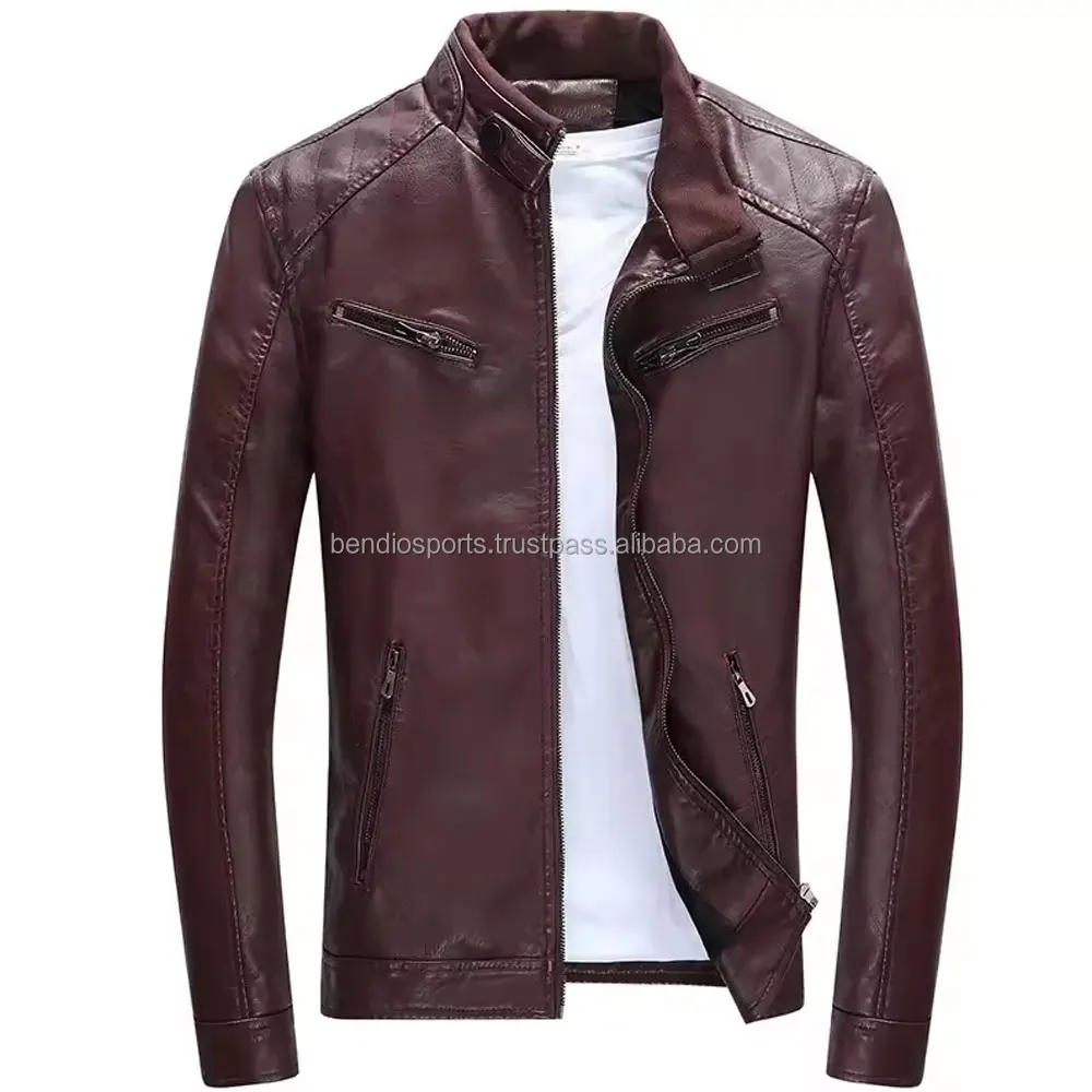 2024 New Model  High Quality Leather Jackets Fashionable Men Pu Leather Plus Size Jackets Coats made by Pakistan leather jackets
