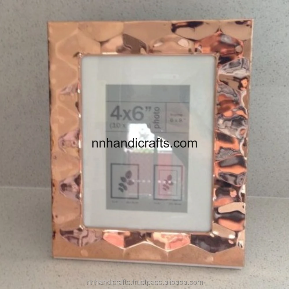 Postmodern Metal Steel Silver Powder Coated Rectangular Hammered Wall Frames Photo Frame Table top Photo Frame For Husband Wife