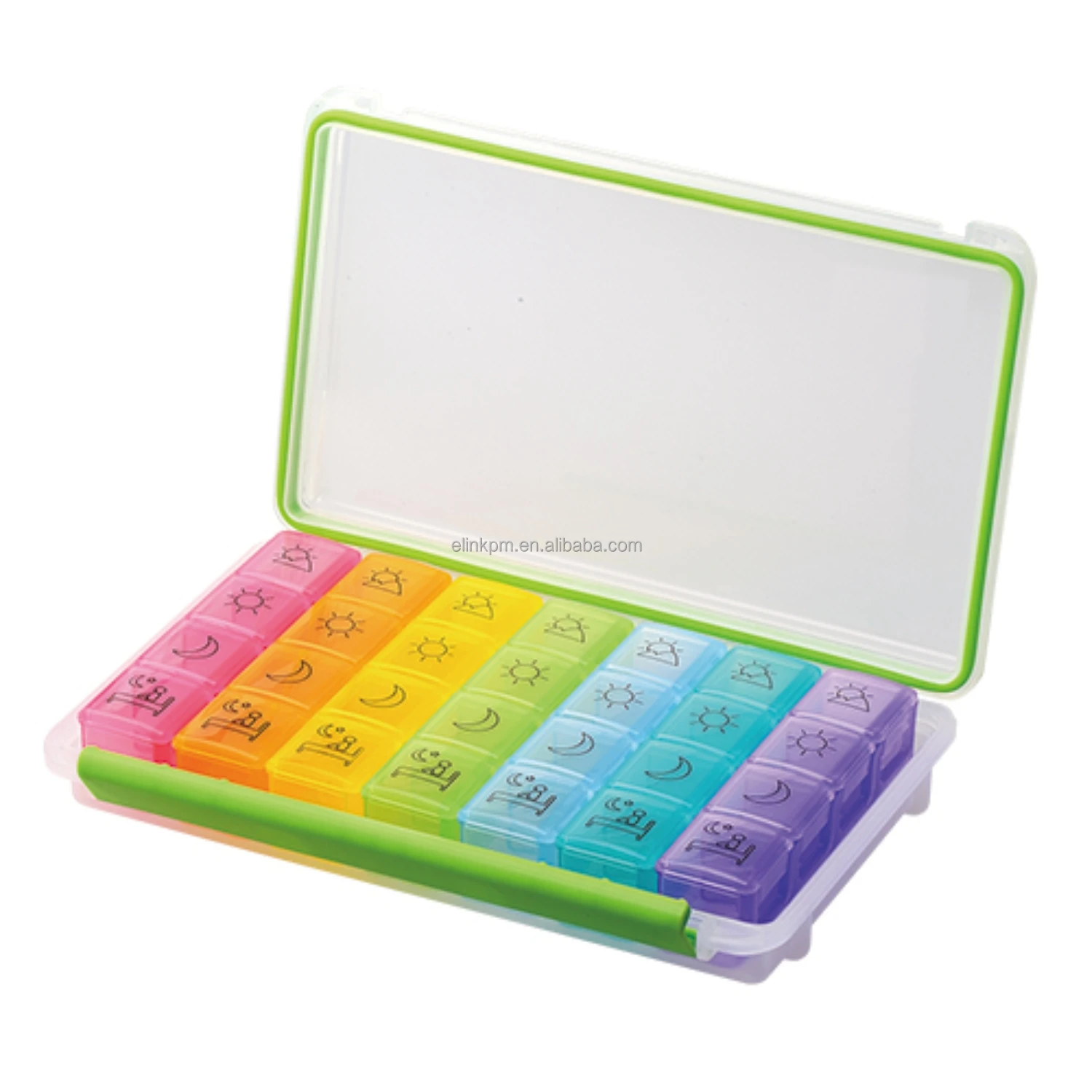 Damp Proof Weekly Plastic Pill Organizer Box Case