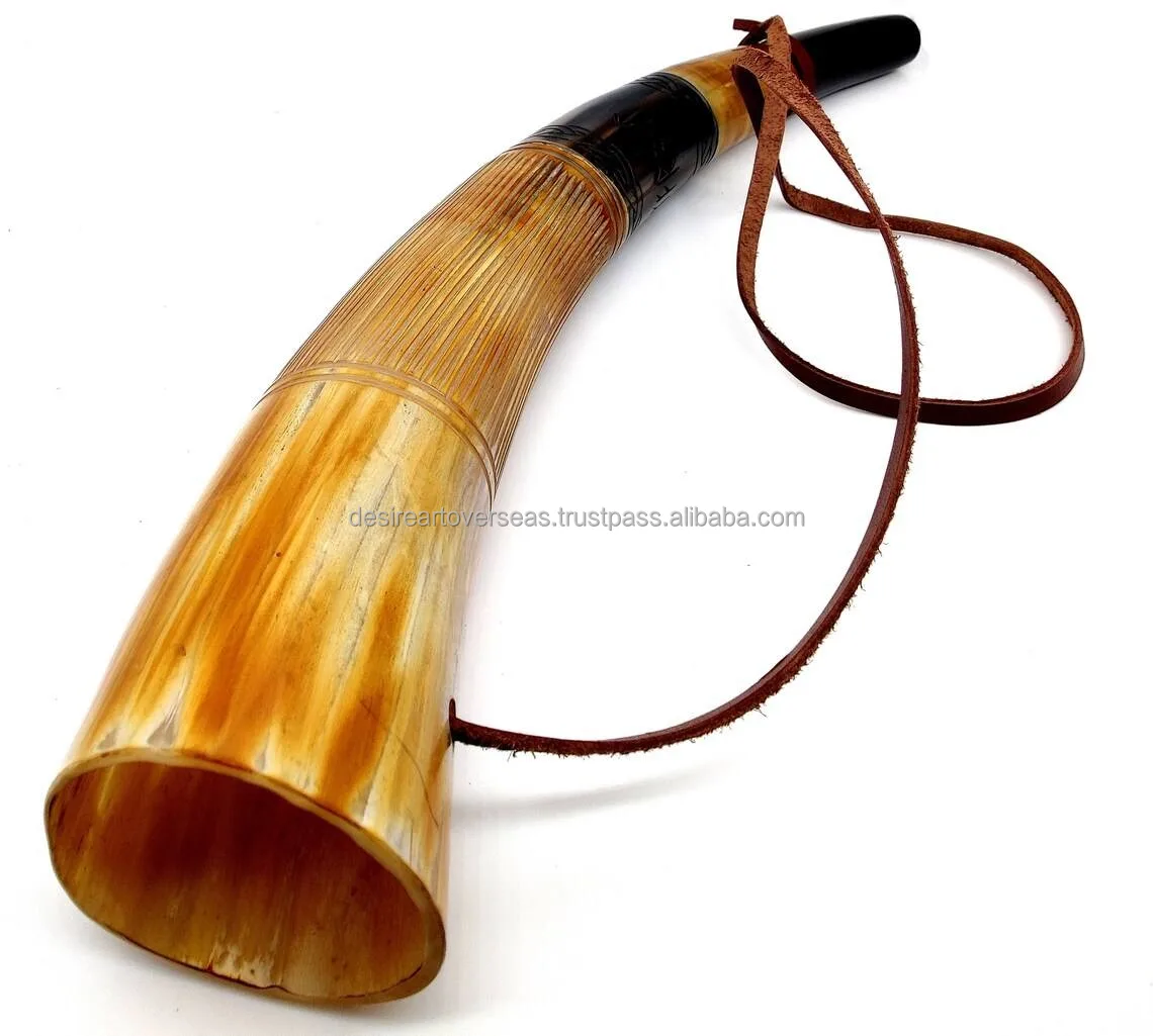 Indian Blowing Horn Handcrafted Buffalo Drinking Horn Vikings Authentic Polished Viking Sound Horn