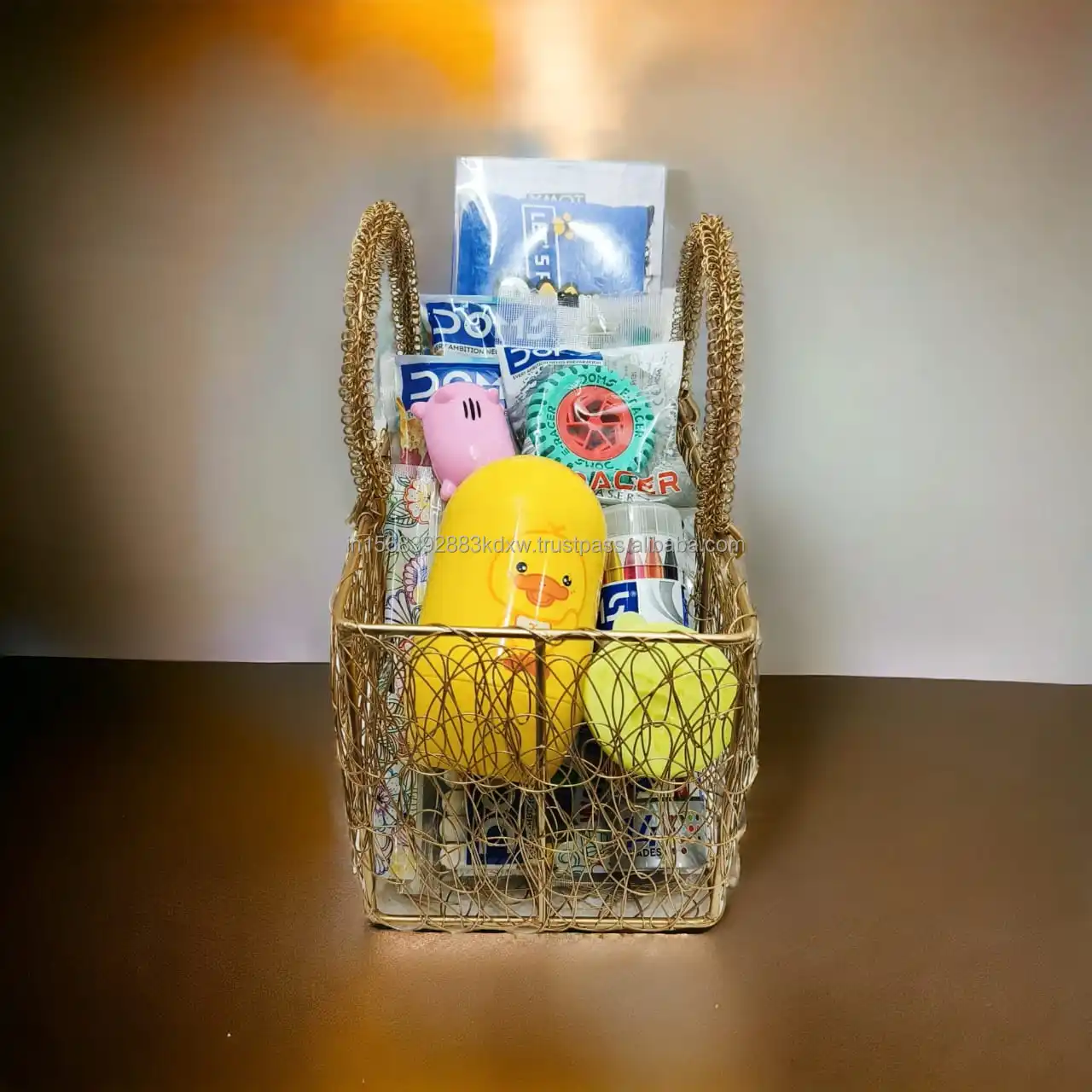 Elegant Looking Gifting Metal Basket for Christmas Gifts, Wedding Hampers, Champagne Gifting